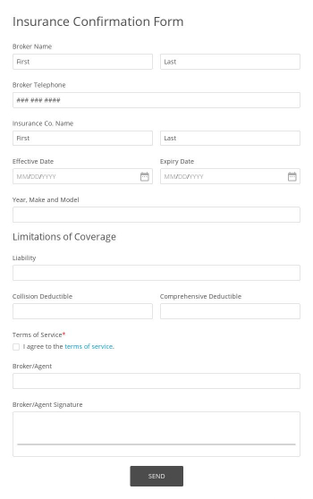 Free Forms Insurance Confirmation Form
