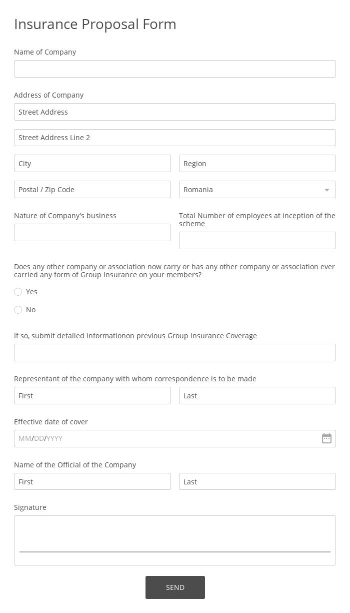 Free Forms Insurance Proposal Form