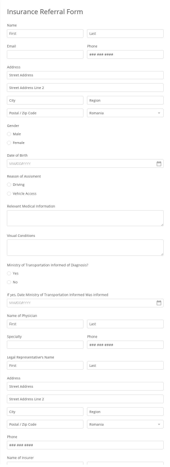 Free Forms Insurance Referral Form