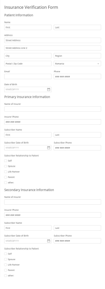 Free Forms Insurance Verification Form