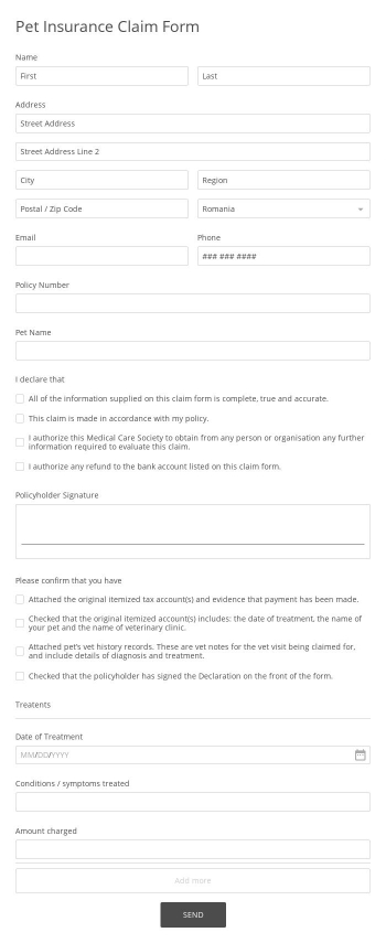 Free Forms Pet Insurance Claim Form